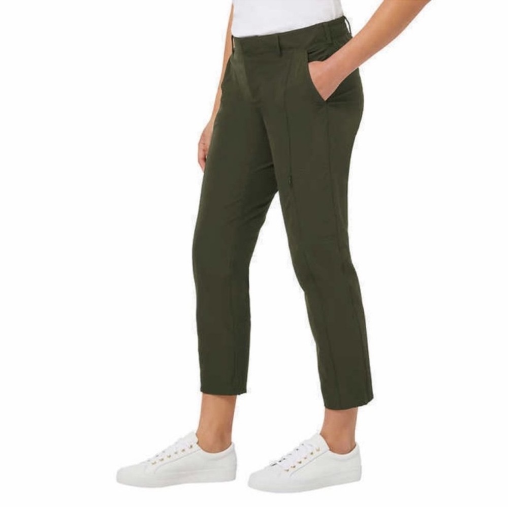 Kirkland Signature Ladies' Travel Pants Stretch Cropped Womens Size 14 Green